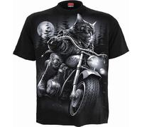 Spiral Direct - "Nine Lives" T-shirt unie homme/femme manches courtes HE2420 (XL) (Noir)