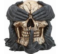 Spiral Direct - Sculpture "See No Evil", Résine, Tête de mort HE2116 (Taille unique) (Noir/Blanc)