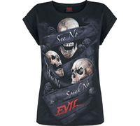 Spiral Direct - T-shirt femme "See No Evil" à retrousser HE2910 (L) (Noir)