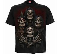 Spiral Direct Visages De Gothique Squelette Crâne Pentagram Musique Rock T Shirt