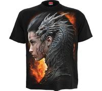 Spiral Draco Queen Homme T-Shirt Manches Courtes Noir XXL 100% Coton Regular/Coupe Standard