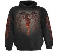 Spiral Dragon Furnace Homme Sweat-Shirt à Capuche Noir S 100% Coton Regular/Coupe Standard