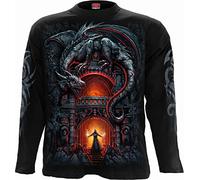 Spiral Dragon's Lair Homme T-Shirt Manches Longues Noir XL 100% Coton Regular/Coupe Standard