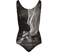 Spiral - Enslaved Angel - Allover Scoop Back Padded Swimsuit S Black