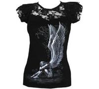 Spiral - Femmes - Enslaved Angel - Top Superposé à Mancherons en Dentelle Noir - Grand