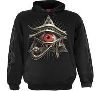 Spiral Evil Eye - Hoodie Homme Sweat-Shirt à Capuche Noir L 100% Coton Regular/Coupe Standard