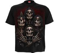 Spiral Faces of Goth Homme T-Shirt Manches Courtes Noir L 100% Coton Regular/Coupe Standard