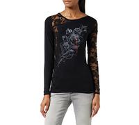Spiral Top Fatal Attraction Dentelle une épaule Femme Noir - Taille XXL