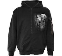 Spiral Forest Wolf Homme Sweat-Shirt zippé à Capuche Noir M 100% Coton Regular/Coupe Standard