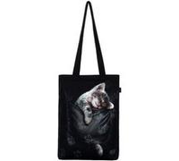 Spiral Fourre-tout Pocket Kitten Manche long toile noir Noir G