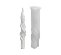 Spiral Ghost Cone Silicone Mold - 3D Twisted Cylindrical Soap Candle Mold, Side Cutouts Easy Demolding For Halloween DIY Home Decoration Crafts