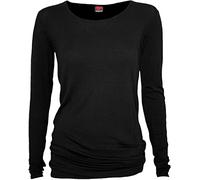 Spiral Gothic Elegance-Baggy Top Black T-Shirt À Manches Longues Femme