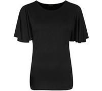 Spiral Gothic Elegance top col bateau et manches chauve-souris noir