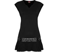 Spiral Gothic Rock Femme T-Shirt Manches Courtes Noir 95% Viscose, 5% Élasthanne Slim