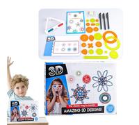 Spiral Graph, toile 3D pour croquis en spirale | Pochoir créatif à peindre, kit éducatif multifonction pour la maison, l'école, l'extérieur et les anniversaires d'enfants