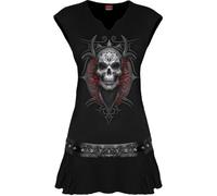 Spiral - High Priestess - Mini robe noire à taille cloutée - Numérique, Noir , 3XL