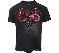 Spiral Infinity Dragons Homme T-Shirt Manches Courtes Noir XXL 100% Coton Regular/Coupe Standard