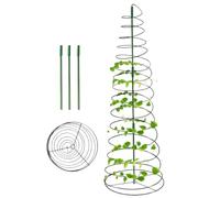 Spiral Iron Ring Garden Třellis for Climbing Plants - Heavy-Duty Metal Vine Support Foř Potted Plants | Outdoor Flower Trellis for Ivy Morning Glory | Decorative Plant Cage, Rust-Resistant