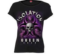 Spiral Isolation Queen Femme T-Shirt Manches Courtes Noir L, 100% Coton, Regular/Coupe Standard