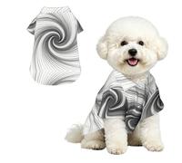 Spiral Line Art M Chemise hawaïenne pour petits chiens - Tenue d'été mignonne pour chiot - Vêtement de plage doux et respirant avec boutons