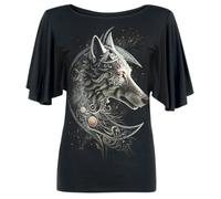 Spiral Loup Celtique Femme T-Shirt Manches Courtes Noir L 95% Viscose, 5% Élasthanne Slim Fit
