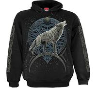 Spiral Loup Celtique Homme Sweat-Shirt à Capuche Noir L 100% Coton Regular/Coupe Standard
