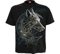 Spiral Loup Celtique Homme T-Shirt Manches Courtes Noir XXL 100% Coton Regular/Coupe Standard