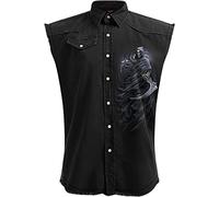 Spiral M602-Chemises de Travail Chemise à Bouton Bas, Noir, XXL Homme