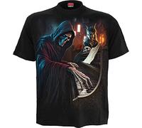 Spiral Midnight Blues Homme T-Shirt Manches Courtes Noir 100% Coton Regular/Coupe Standard