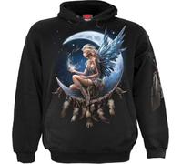 Spiral Moon Fairy Homme Sweat-Shirt à Capuche Noir S 100% Coton Regular/Coupe Standard
