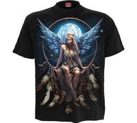 Spiral Moon Fairy Homme T-Shirt Manches Courtes Noir XL 100% Coton Regular/Coupe Standard