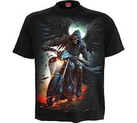 Spiral Night Rider Homme T-Shirt Manches Courtes Noir L 100% Coton Regular/Coupe Standard