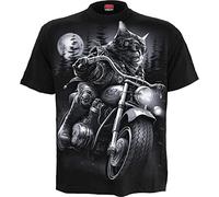 Spiral T-shirt homme Nine Lives – manches courtes 100% coton – noir XXL – coupe standard
