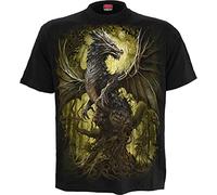 Spiral Oak Dragon Homme T-Shirt Manches Courtes Noir 100% Coton Regular/Coupe Standard