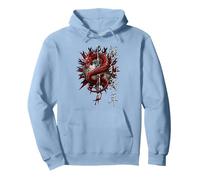 Spiral Original - Dragon Oriental - Dragon Gothique Sweat à Capuche, Unisexe pour Adultes, Bleu poudré, L