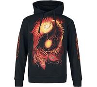 Spiral Phoenix Arisen Homme Sweat-Shirt à Capuche Noir 100% Coton Regular