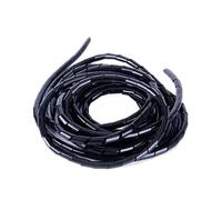 Spiral Protector 1pc Cable Management Protector 4mm to 30mm Plastic Winding Pipe Spiral Wrapping White Black Wire Organizer(Black,16mm ID 5 Meters)