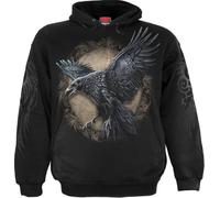 Spiral Raven Wise Homme Sweat-Shirt à Capuche Noir M 100% Coton Regular/Coupe Standard