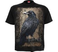 Spiral Raven Wise Homme T-Shirt Manches Courtes Noir M 100% Coton Regular/Coupe Standard