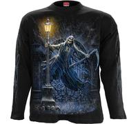 Spiral Reaping in The Rain Homme T-Shirt Manches Longues Noir L 100% Coton Regular/Coupe Standard