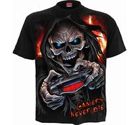Spiral Respawn Homme T-Shirt Manches Courtes Noir L 100% Coton Regular/Coupe Standard