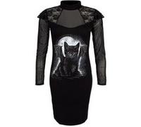 Spiral Robe Bat Cat Lace Shoulder Corset noirS Noir G