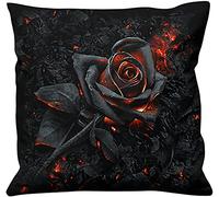 Spiral Rose Brûlée Unisexe Coussin Noir 100% Coton
