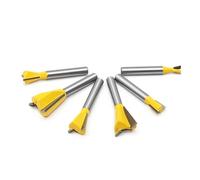 spiral router bit, Mèches de routeur à Joint en queue d'aronde à tige de 6mm 6.35mm 8mm 12.7mm, fraises à 14 degrés for le travail du bois, en alliage dur ,for cutting(6pcs 6mm shank)