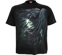 Spiral Shadow Raven Homme T-Shirt Manches Courtes Noir S 100% Coton Regular/Coupe Standard