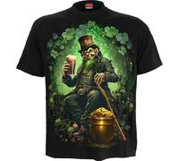 Spiral Shenanigans Homme T-Shirt Manches Courtes Noir 100% Coton Regular/Coupe Standard