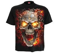 Spiral Skull Blast Homme T-Shirt Manches Courtes Noir L 100% Coton Regular/Coupe Standard