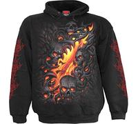Spiral Skull Lava Homme Sweat-Shirt à Capuche Noir 100% Coton Regular/Coupe Standard