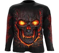 Spiral Skull Lava Homme T-Shirt Manches Longues Noir XL 100% Coton Regular/Coupe Standard