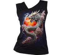 Spiral Sun Dragon Femme Top Noir 95% Viscose, 5% Élasthanne Slim